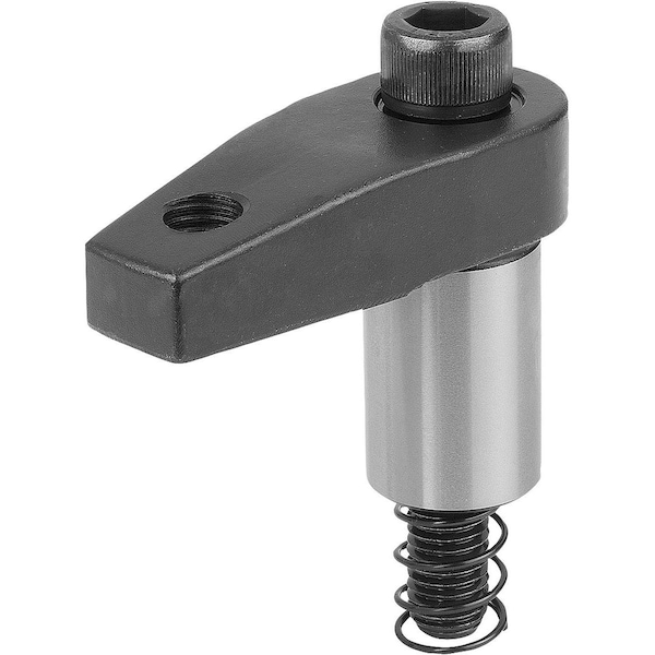 Hook Clamp With Ground Shank, Form:C, M12X80, R=40, D=25, Carbon Steel Black Oxidized